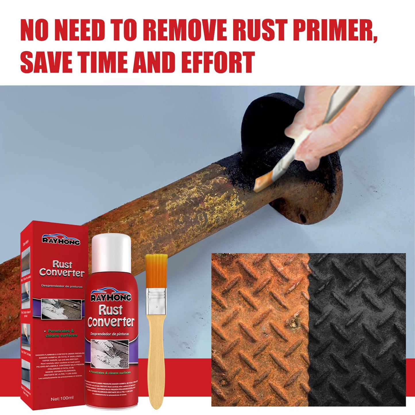 Rayhong Rust Remover Rust Removal Primer for Car Chassis Rust Metal Parts Anti-Rust Protective Agent