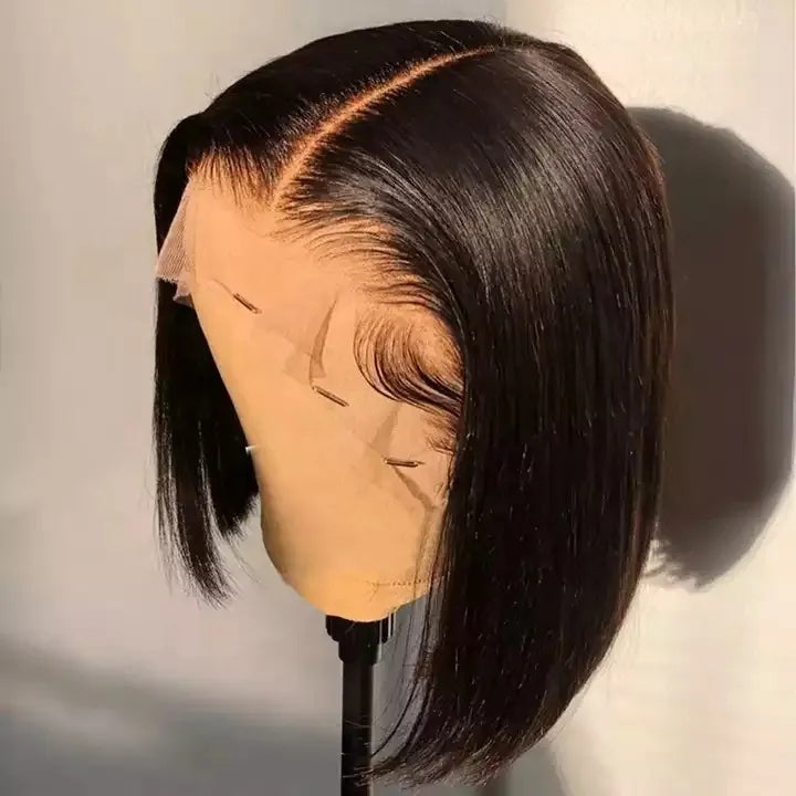 HOT SELL 13x4 LACE WIG  Human Hair Lace Front Bob Wigs Short Straight Style Transparent Swiss Lace Raw Brazilian for Black Women