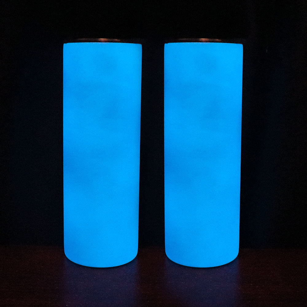 USA Free Shipping 20oz Blue Green Double Wall Insulated Stainless Steel Tumblers 20 oz Glow in the Dark Sublimation Tumbler