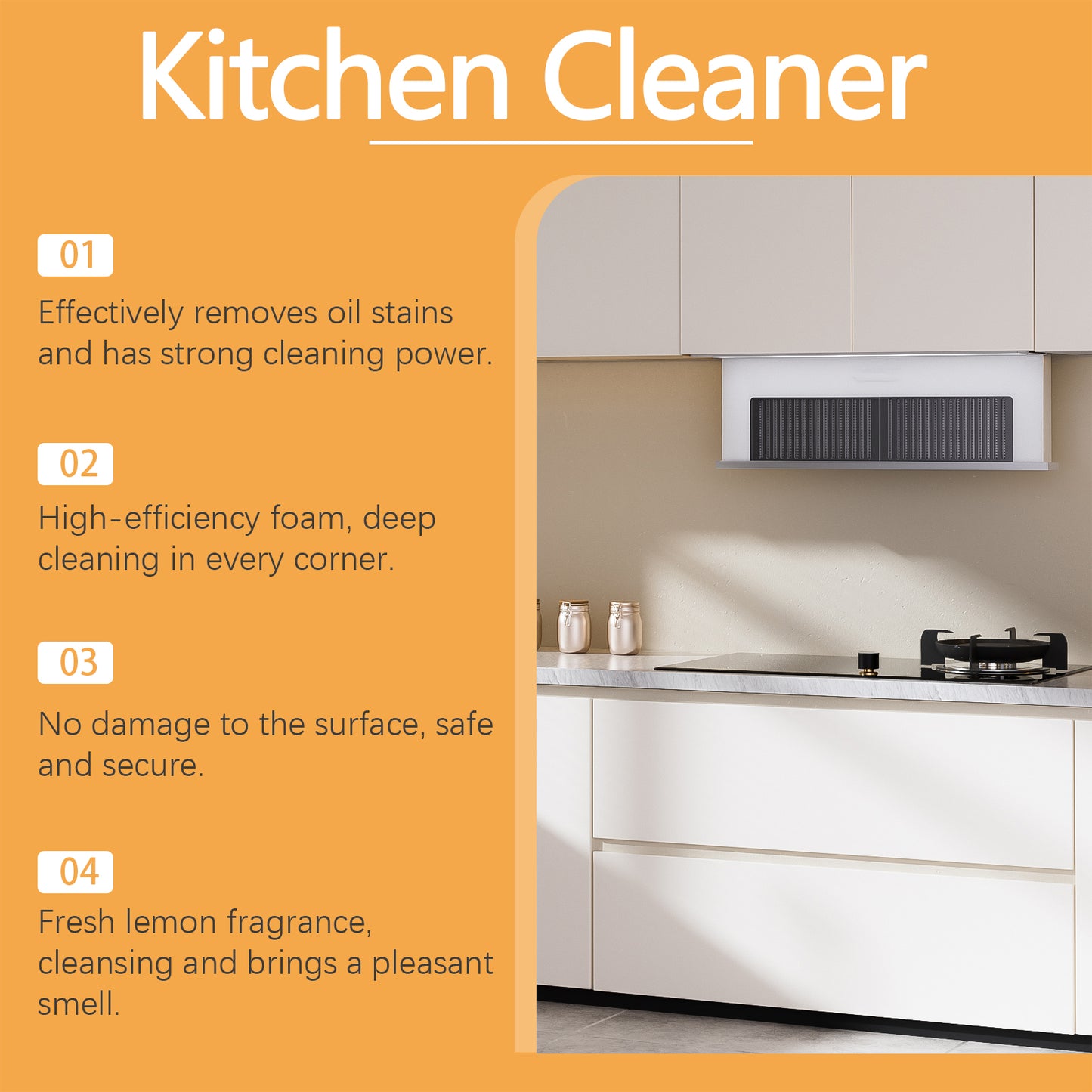 Jue-Fish Kitchen Foam Cleaner Household Kitchen Range Hood Heavy Grease Foam Cleaner Oil Stain Remover