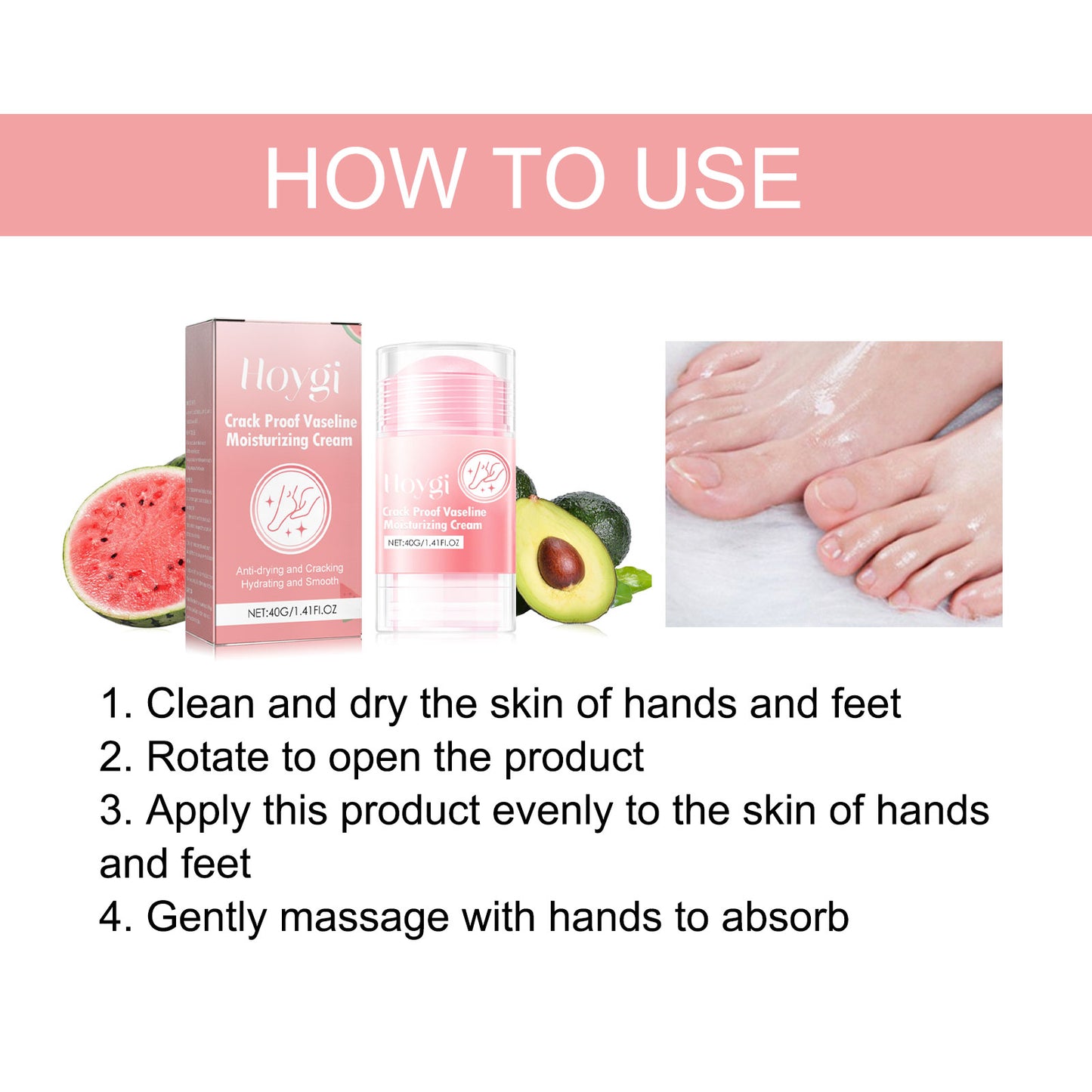 Hoygi Anti-Chap Hand and Foot Moisturizing Stick Foot Care Anti-Dryness Exfoliating Dead Skin Hand and Foot Moisturizing Stick