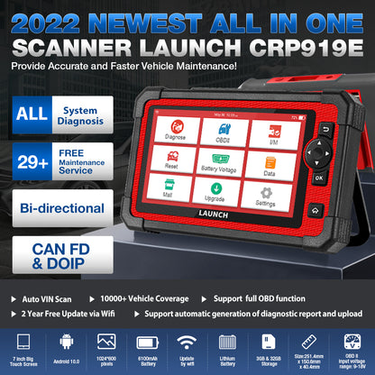 LAUNCH  CRP919E Full Function ENGABS/SRS/Transmision OBD/OBDII Code Reader X431 Diagnostic Tool Auto Scanner