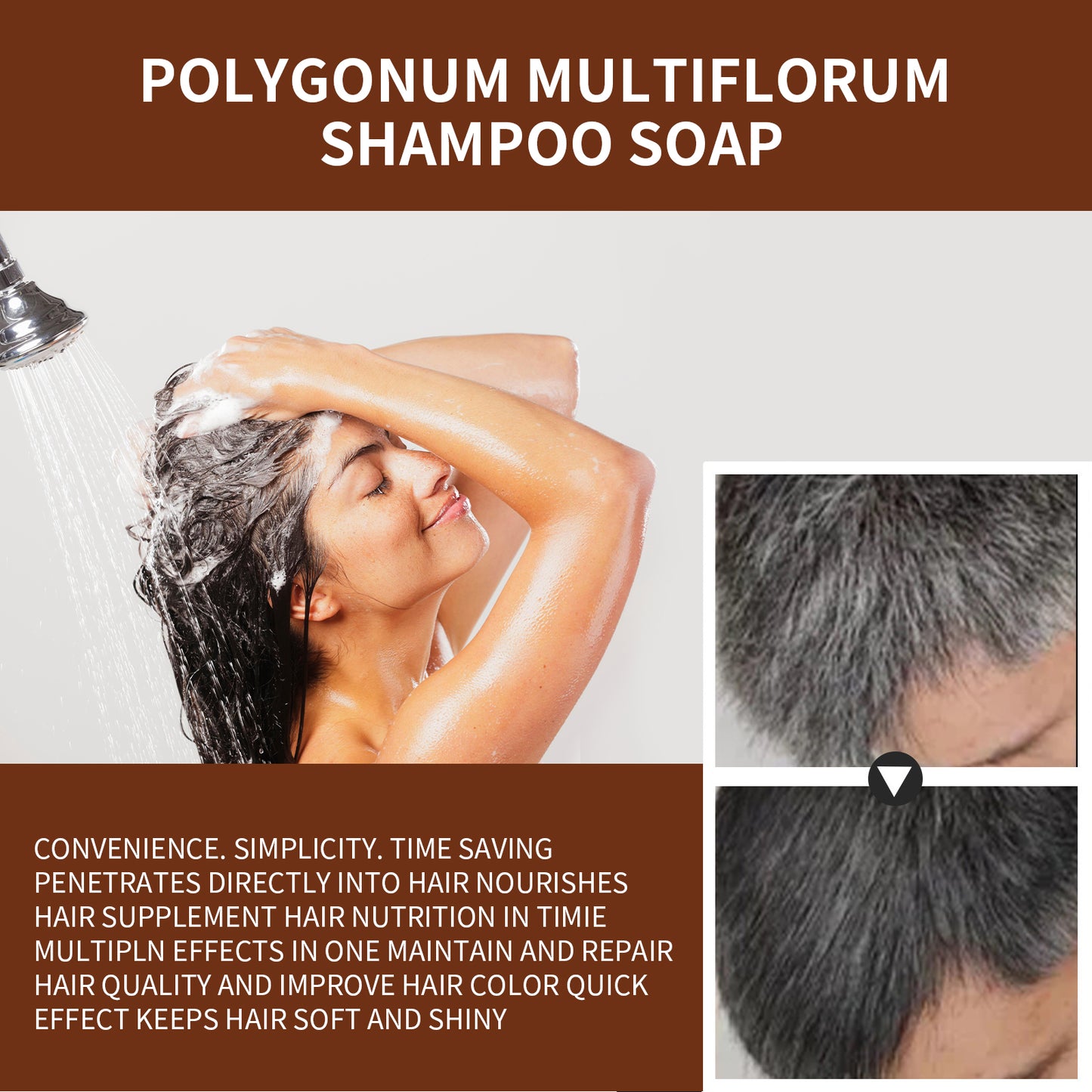 Jaysuing Polygonum Multiflorum Repair Shampoo Soap Natural Black Hair Moisturizing and Smoothing Hair Care Soap