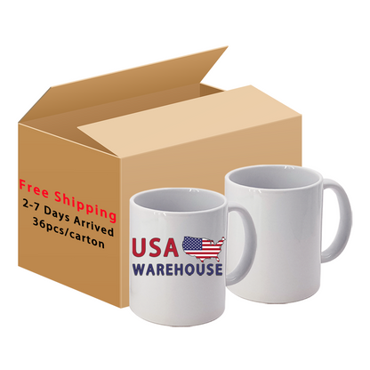 Free Shipping Sublimation Mug Cup Wholesale Custom 11Oz White Heat Transfer Sublime Porcelain Ceramic Coffee Mugs With logo