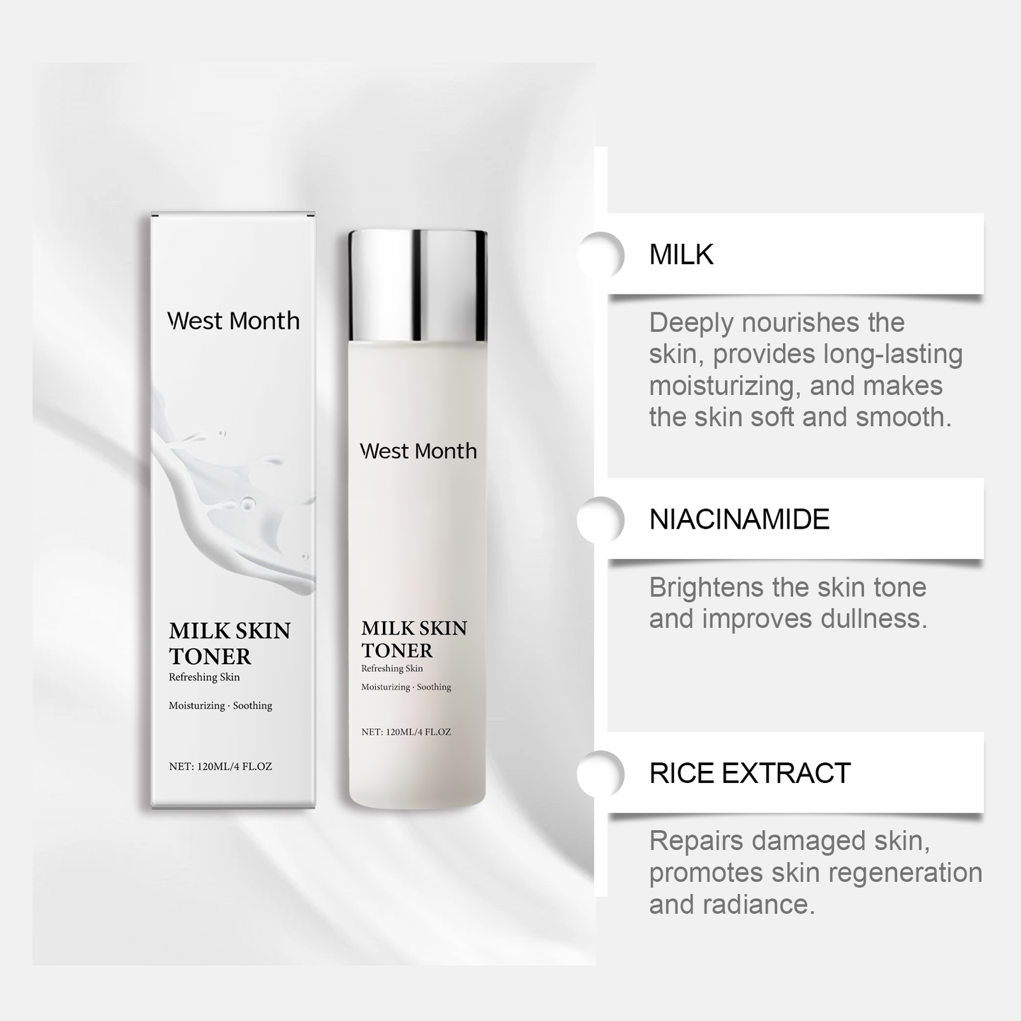 West&Month Niacinamide Toner Nourish Skin Care Skin Improvement Skin Texture Brightening Moisturizing Hydrating