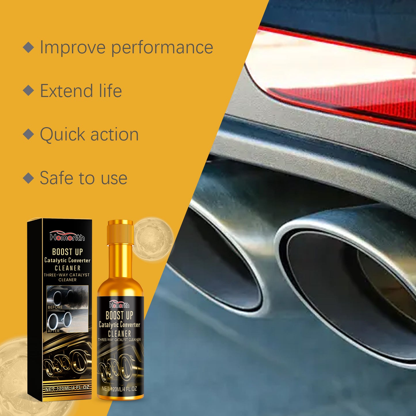 Homonth Automotive Catalytic Cleaning Agent Car Engine Internal No-Dismantle Cleaning Exhaust Carbon Deposit Remover Cleaner