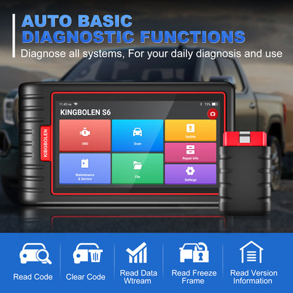 Kingbolen S6 Automotive OBD2 Diagnostic Scanner With 28 Resets Full System Car Code Reader PK ThinkTool