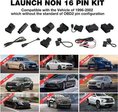 LAUNCH Non-16 Pin Adapter Kit OE-Standard Connectors for 1996-2002 Old Cars Work With LAUNCH X431 Series