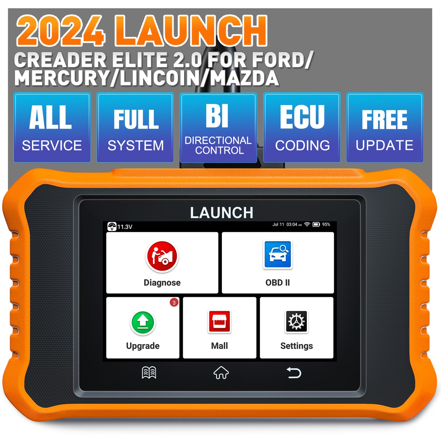 Launch CRE 2.0 for Ford Series Auto Diagnostic Tool Machine All System ECU Coding OBD2 Code Reader