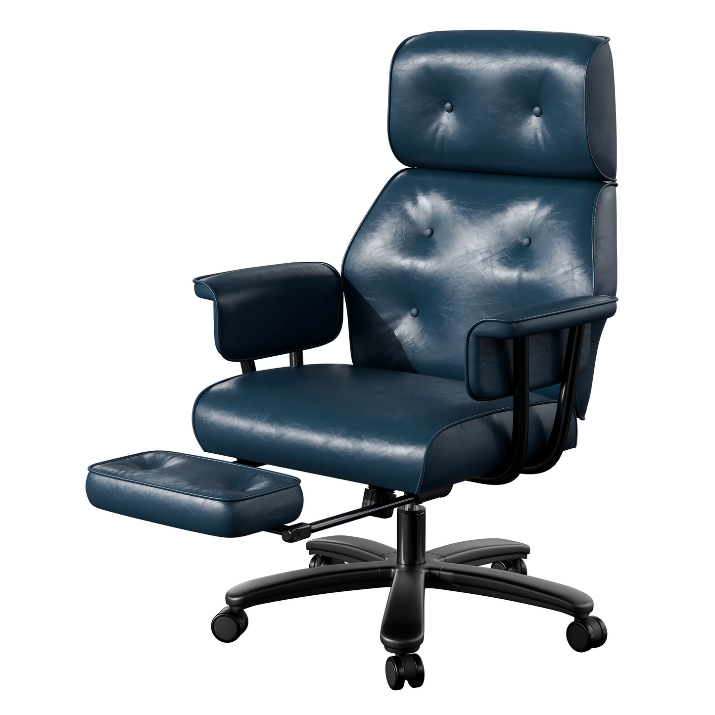 Ergonomic Leather High Back Executive Office Chair 400lbs Reclining Big Tall Chair with Wide Seat and Footrest