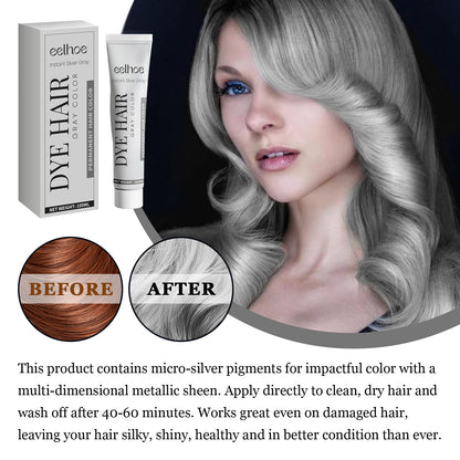 EELHOE Gray hair cream Natural Hair Color Long-Lasting Hair Color Does Not Hurt Hair Easy to Color Easy to Clean Fashionable Hair Color Hairdressing Agent