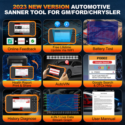 2025 Version Launch CRE Creader 2.0 for FGC All System Bi-directional Control Diagnostic Tool OBD2 Scan Machine Free Software