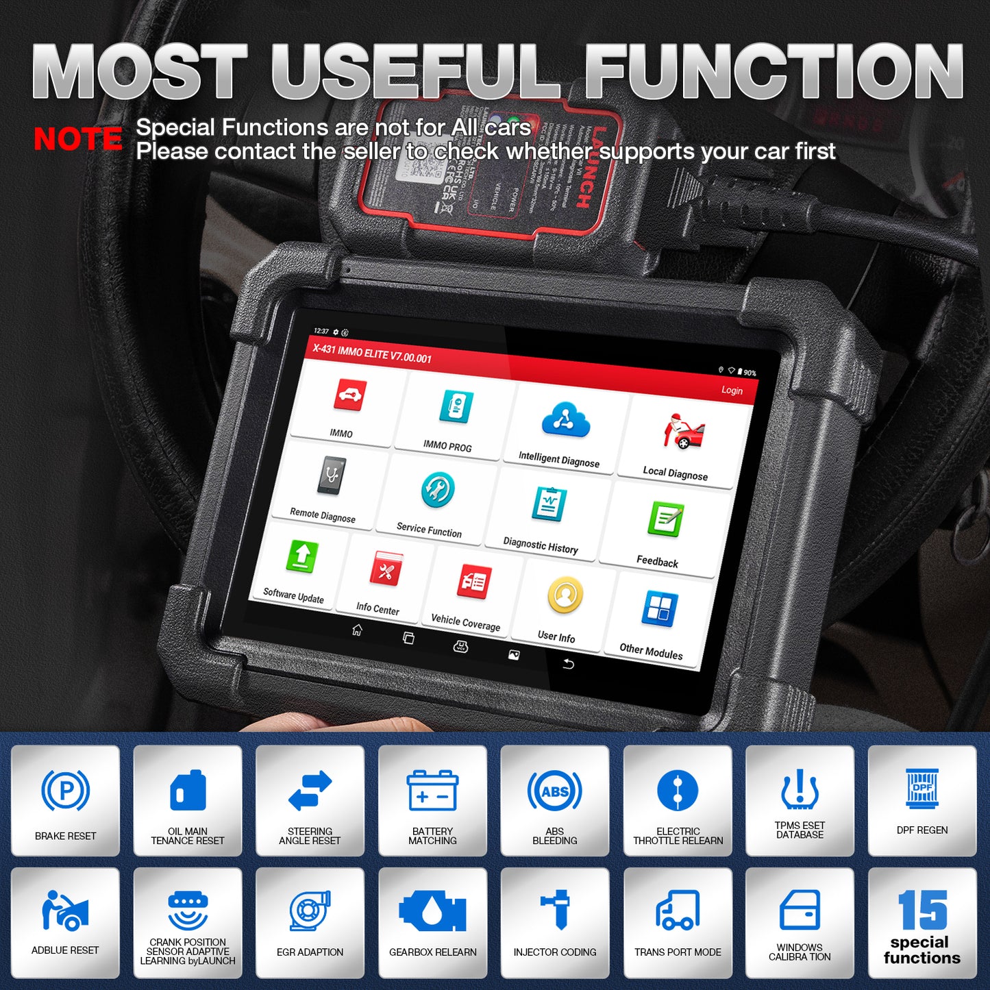 LAUNCH X431 IMMO Elite OBD2 Scanner Automotive Scanner IMMO Programming Diagnostic Tool All-in-One Anti-theft Matching Tool