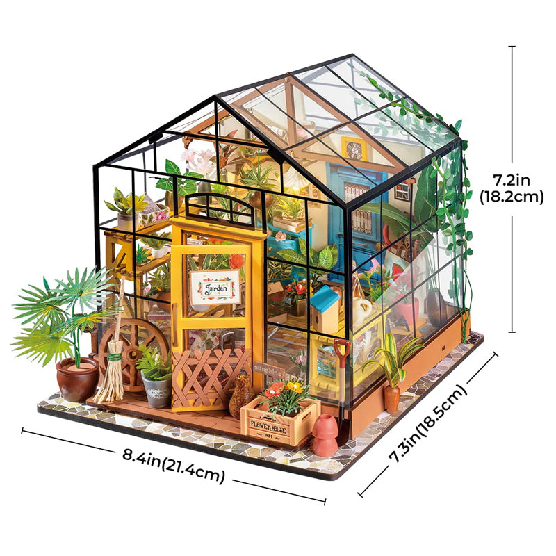 Robotime Rolife US Warehouse 3D Puzzles Wooden Toys DG104 Cathy's Flower House DIY Miniature House for Drop Shipping