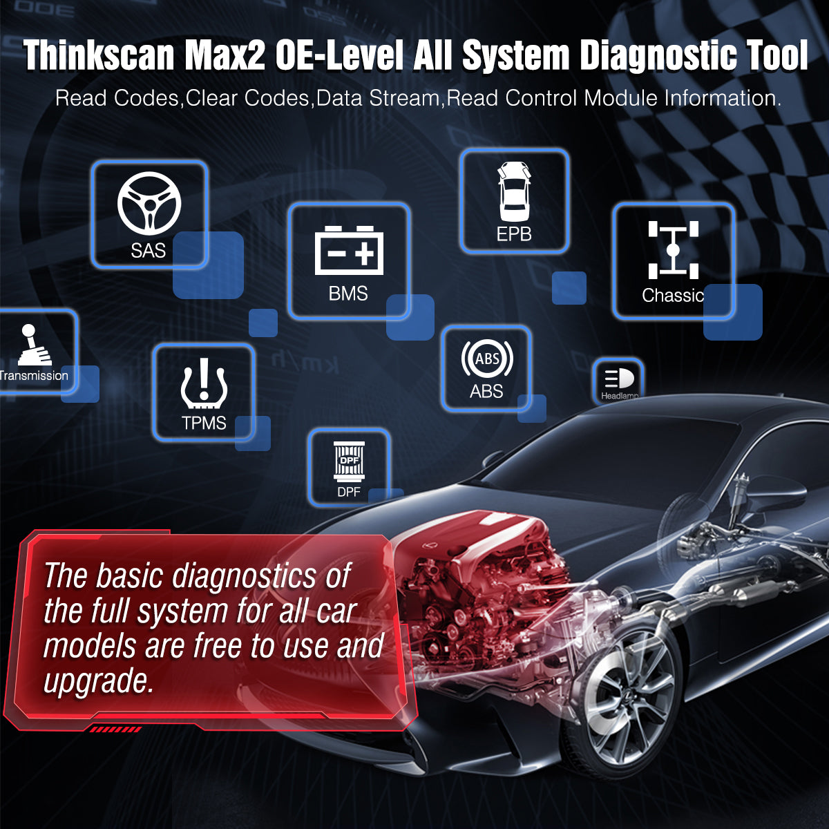 Thinktool ThinkScan Max 2 Full System Lifetime Free AF DPF IMMO 28 Reset OBD2 Scanner Support CANFD for G-M