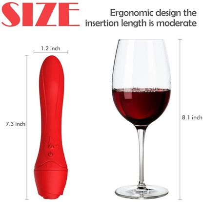 Free Shipping Silicone G-Spot Heating Red Rose Vibrator for Women Waterproof Female Vagina Clitoris Massager Sex Toys for Women%