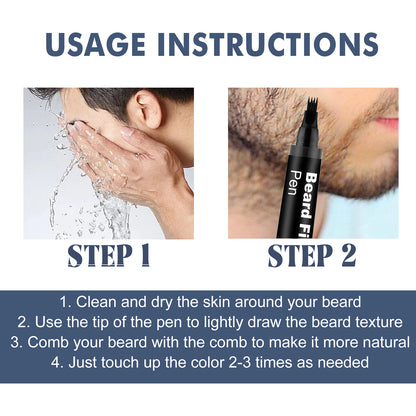 East Moon Beard Filling Pen Detachable Easy-to-Use Filling Pen for Easily Creating Thick Beard and Hairline