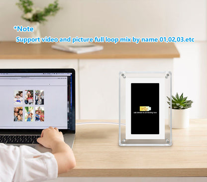 Crystal Advertising Player Acrylic 5 Inch 4GB IPS Screen Digital Photo Frame for Gift