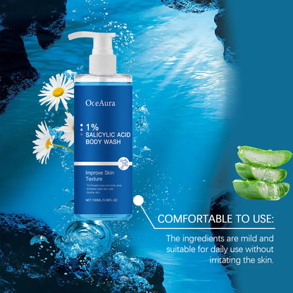 OceAura Salicylate Shower Gel Daily Gentle Cleansing Exfoliating Oil Control Refreshing Clear Comfortable Moisturizing