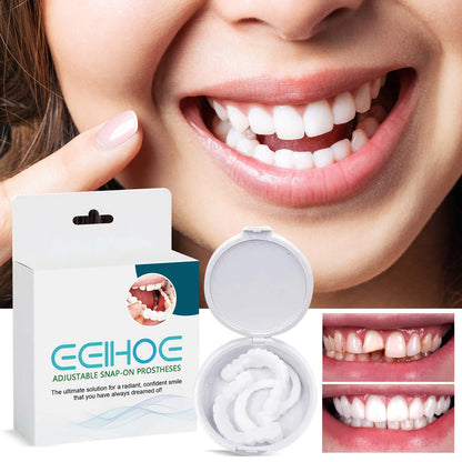 EELHOE Adjustable Snap-on Dentures Orthodontic Teeth Gap Filler Braces Dental Correction Denture Kit