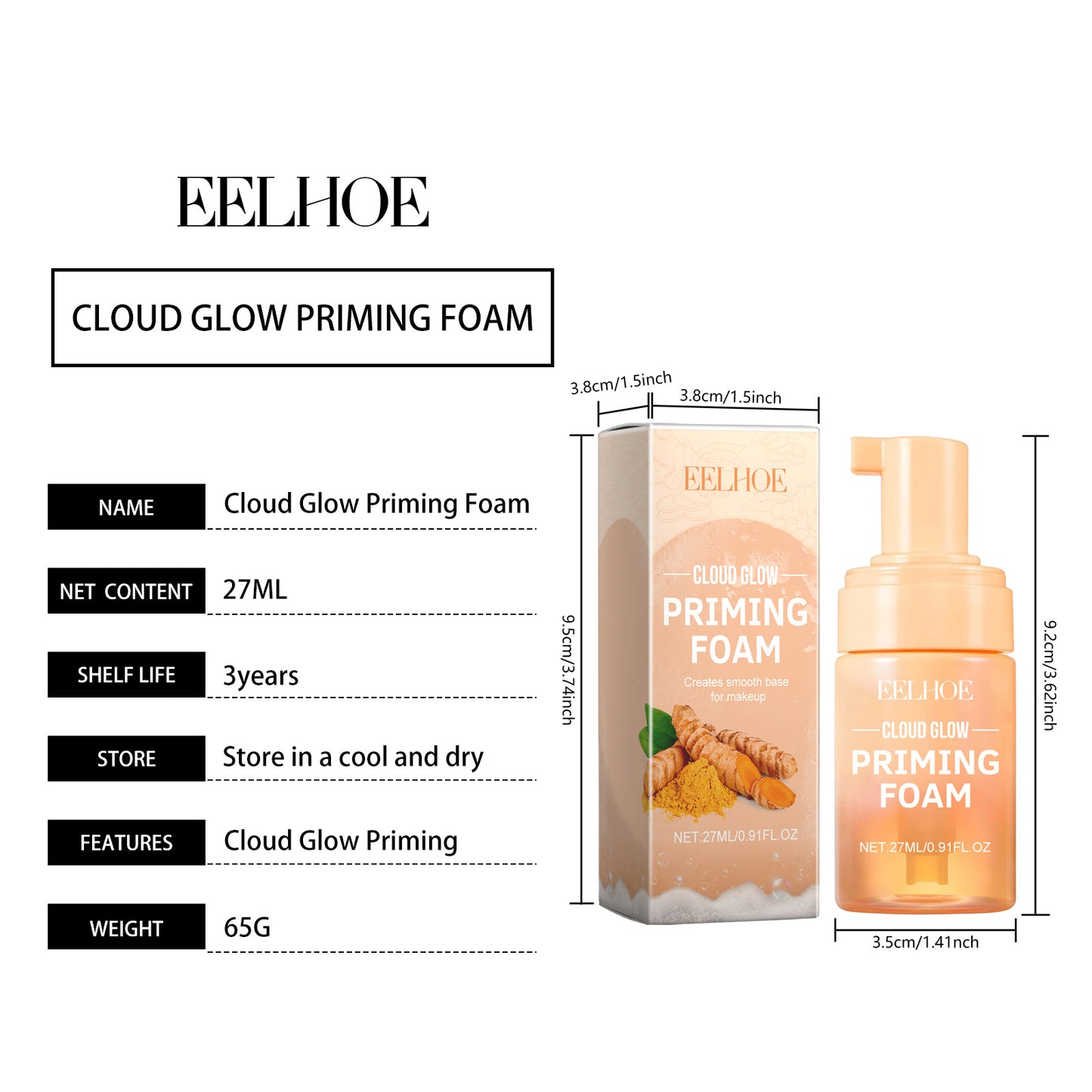 EELHOE Pre-Makeup Mousse Toner Hydrating Moisturizing Facial Toner Firming Softening Skincare Foam Mousse