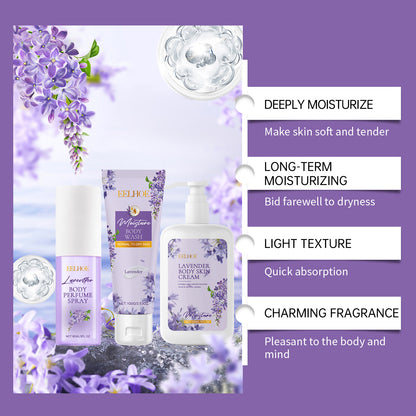 EELHOE Lavender Body Soothing Fragrance Gift Set Gentle Moisturizing Skin Hydrating Skincare Set