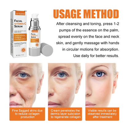 Jaysuing Anti-Aging Whitening Essence C Essence Dilute Facial Fine Lines Wrinkles Tighten Skin Hydrating Essence