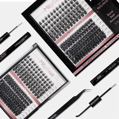 US Local Stock Cluster Lashes Kit Individual DIY Lash Extension Volume Silk Natural Handmade C D Mixed Curl DIY Cluster Lash Kit