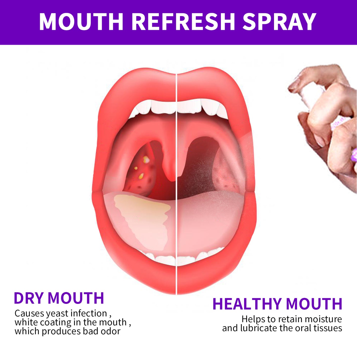 EELHOE Fresh Mouth Spray Portable Mouth Freshener Spray for Cleaning Bad Breath and Leaving Fragrance