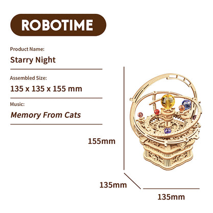 Robotime Rokr US Warehouse DIY Handmade Assembled Toys AMK51 Starry Night Model Kit 3D Wooden Puzzles for Drop Shipping