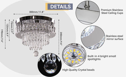 Dimmable Luxury LED Crystal Pendant Light Remote Control Exquisite Feature Living Room Bedroom Hotel Double-Layer Circular Light