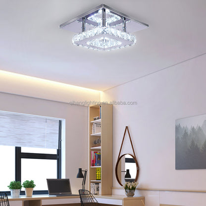 7.8-Inch Modern Exquisite LED Ceiling Light Crystal Chandelier for Bedrooms and Small Rooms Corridors