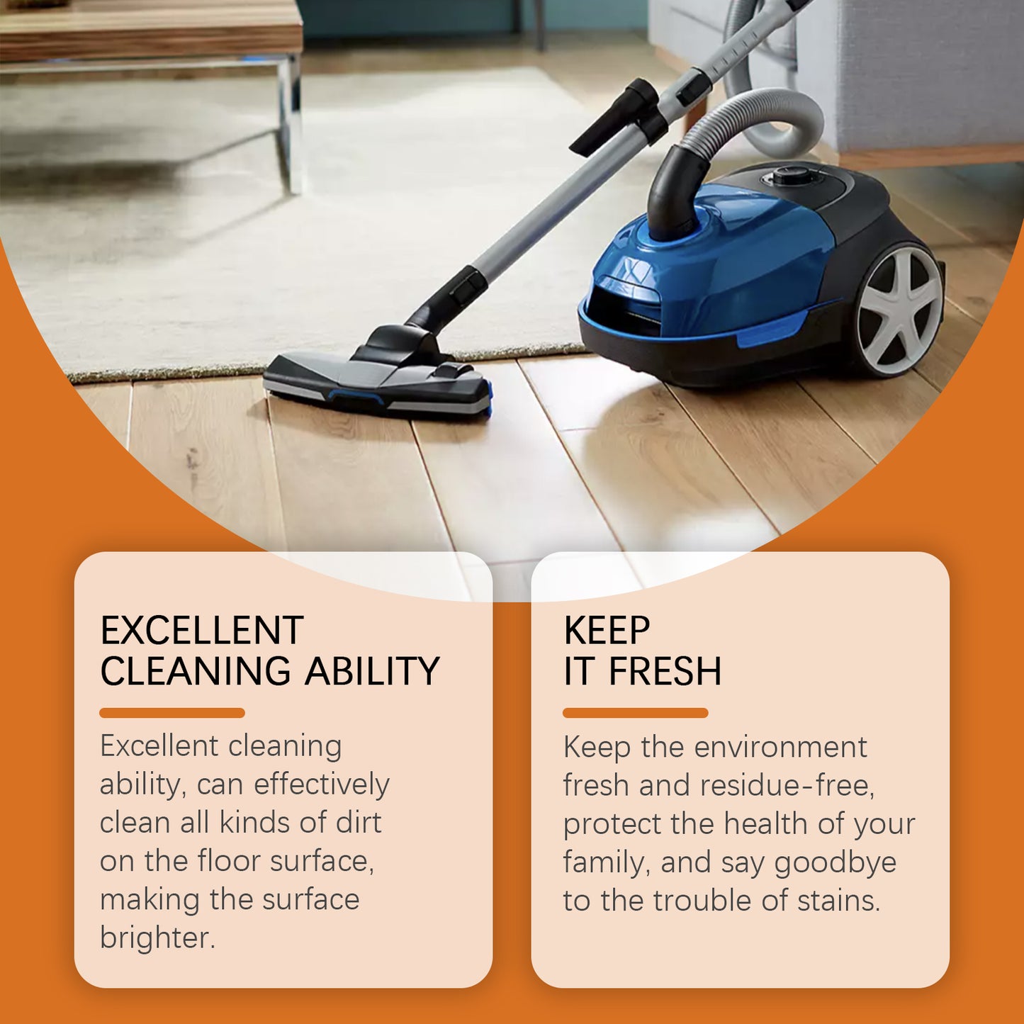 Jue-Fish Floor Cleaner Wood Floor Cleaning Polishing Brightening Strong Decontamination Descaling Tile Cleaner