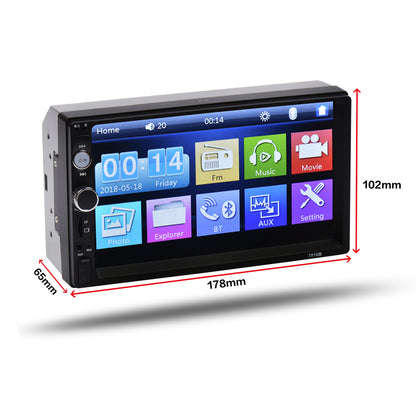 Car Stereo Radio HD 7" Touch Screen 12V 2 Din FM Radio ISO Power Cable Aux Input Receiver SD USB MP5 Autoradio Player