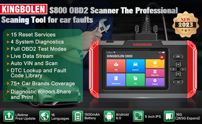 Kingbolen Hot S800 Four System Car Diagnostic Tool OBD2 Scanner Auto VIN Vehicle Analyzer CODE Reader Lifetime Free