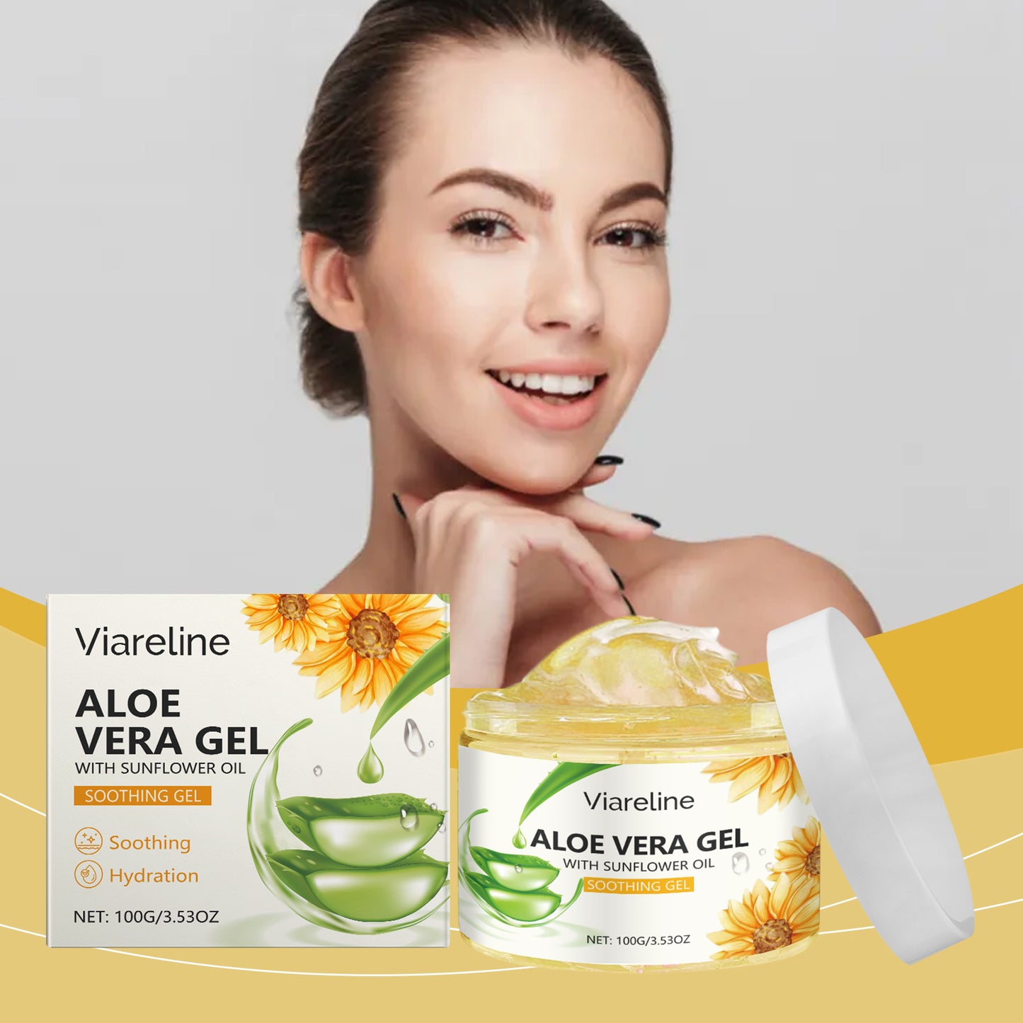 Viareline Sunflower Moisturizing Gel Moisturizing Facial Essence Repair Gentle Soothing After-Sun Care