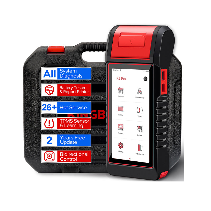 KINGBOLEN K6 PRO Full System Full TPMS Functions 24 Resets and Battery Test Wifi Printer Diagnostic Tool 2 Years Update Free