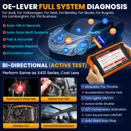 Launch CRE 2.0 for Audi/VW/Skoda Full System Car Diagnostic Tool OBD2 Scanner Vehicle Code Reader