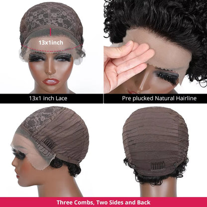 Pixie Wigs for Woman Factory-sold Cheap Wholesale Provide Customization High-quality 13x1pixie Wigs Human Hair