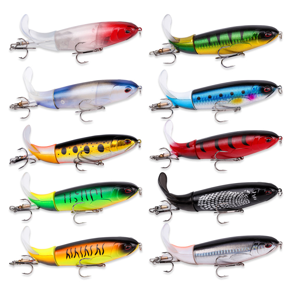 10pcs/set 13g 10cm Premium Fishing Lure Kit Bass Trout Baits With Propeller Tail Durable Hooks Realistic Action for Freshwater