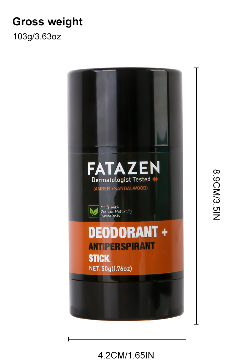 FATAZEN Wholesale Herbal Deodorant Antiperspirant Stick Body Natural Vegan Sandal Amber Sweat Odor Balm Deodorant Stick