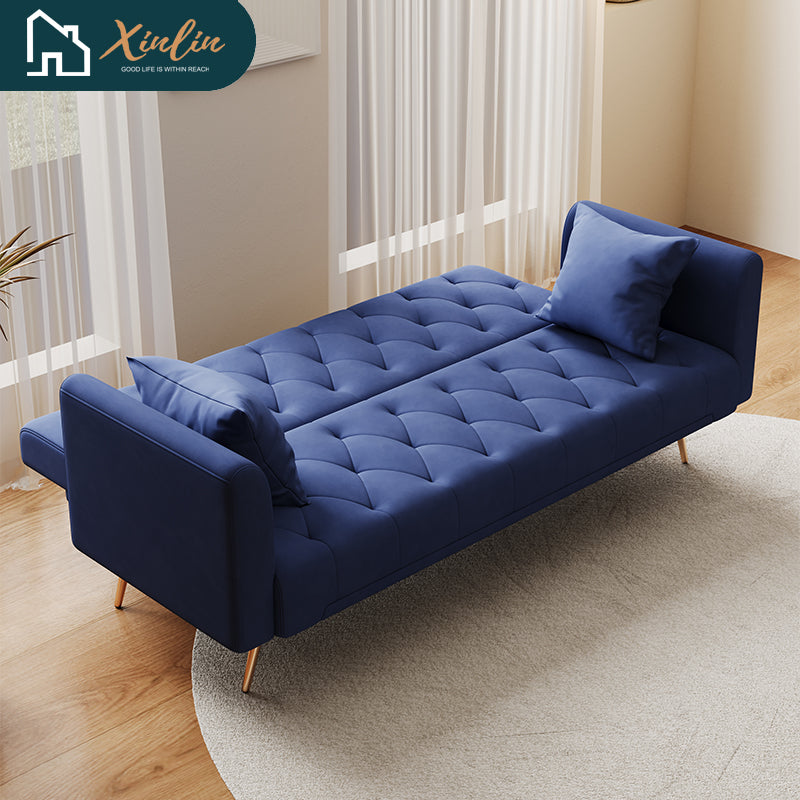 2025 Elegant Modern OEM Folding Leather Futon Bed Living Room Couch Chair for Dining Bedroom Velvet Feature with Free Shipping