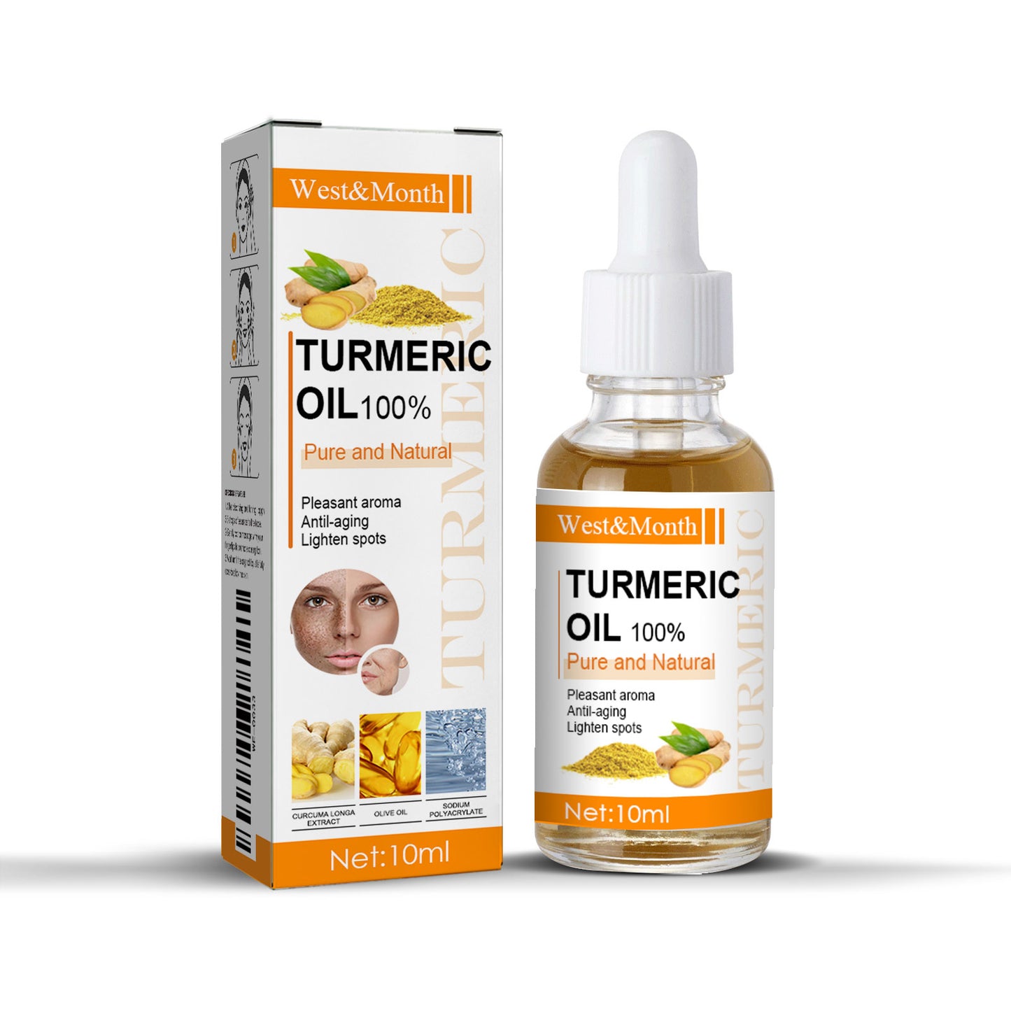 West&Month Turmeric Essence Oil Skin Firming Skin Care Gentle Care Moisturizing and Nourishing Facial Essence Oil