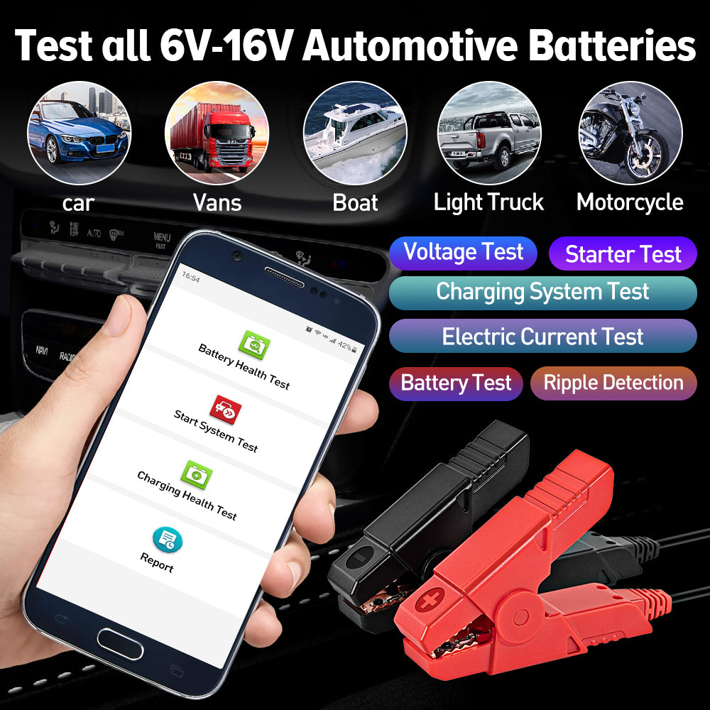 2025 Ver  BST360 BT Battery Tester 12V Car Motorcycle Battery Analyzer Load Cranking Charging Tester for X431 Android IOS