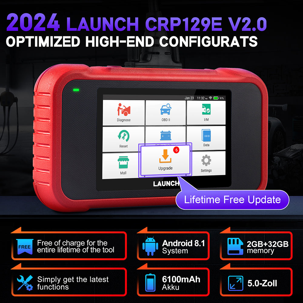 Launch CRP129E V2.0 Automotive Car Diagnostic Tool Machine With 12 Functions OBD2 Scanner