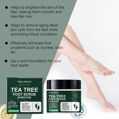 West&Month Tea Tree Foot Scrub Massage Softening Callus Cleaning Moisturizing Smooth Foot Scrub