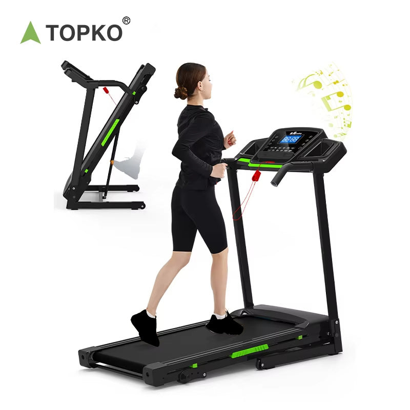 TOPKO in STOCK US WAREHOUSE Jogging Running Exercise Machine with Bluetooth & Pulse Monitor Folding Treadmill