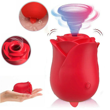 Silicone G-Spot Heating Red Rose Vibrator for Women Waterproof Female Vagina Clitoris Massager Sex Toys for Women%