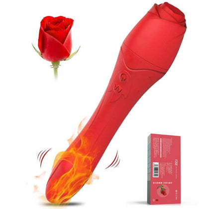 Silicone G-Spot Heating Red Rose Vibrator for Women Waterproof Female Vagina Clitoris Massager Sex Toys for Women%