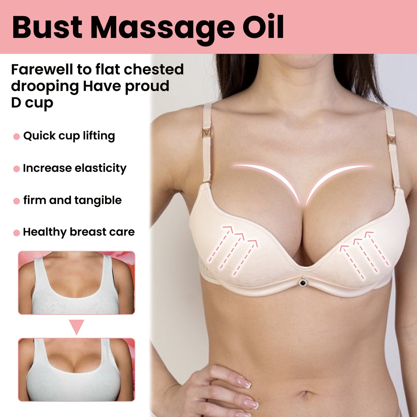 EELHOE Breast Massage Oil Breast Gentle Moisturizing Care Full and Firm Chest Plumping Massage Care